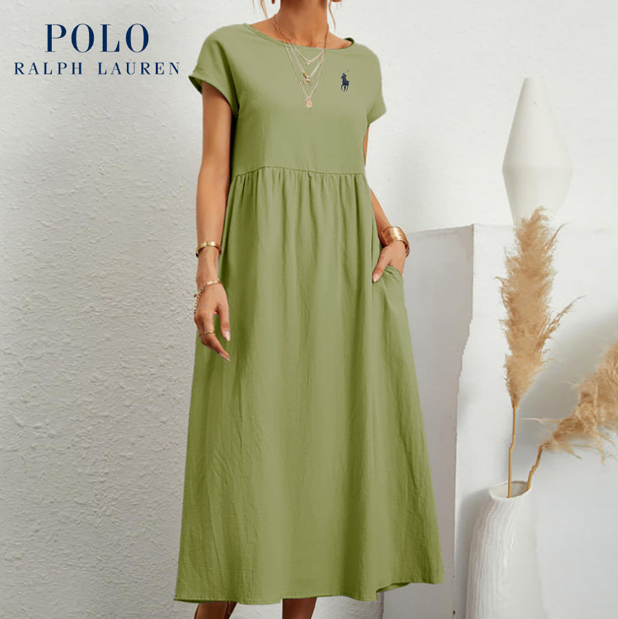 RL – Elegante vestido de mujer en algodón y lino | Ligero y chic