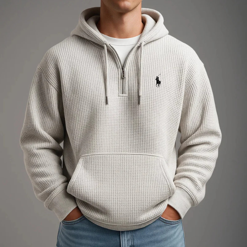 RL – Sweat à capuche avec zip quart de longueur