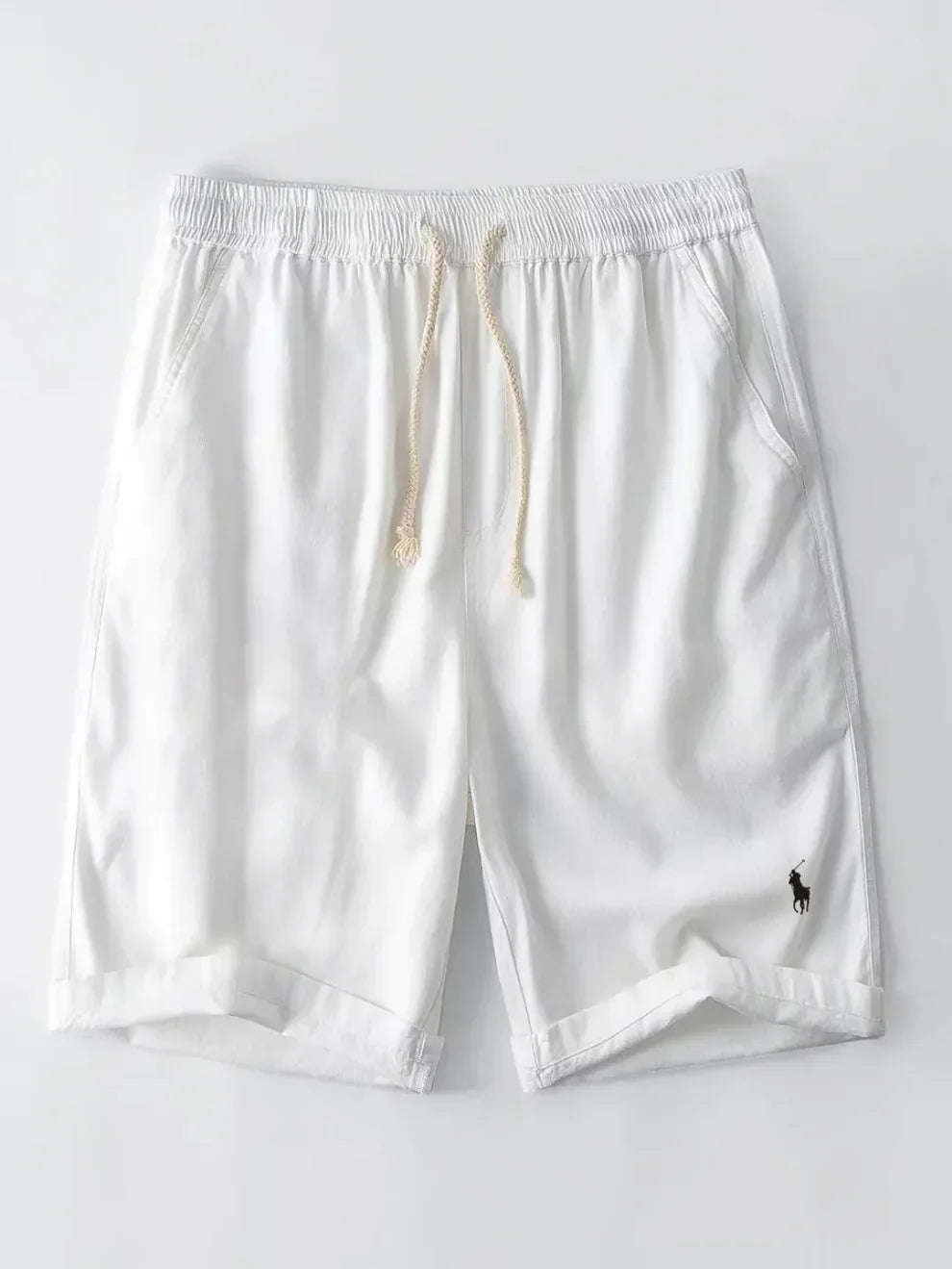 Conjunto de camisa y pantalón corto cubano a rayas para hombre