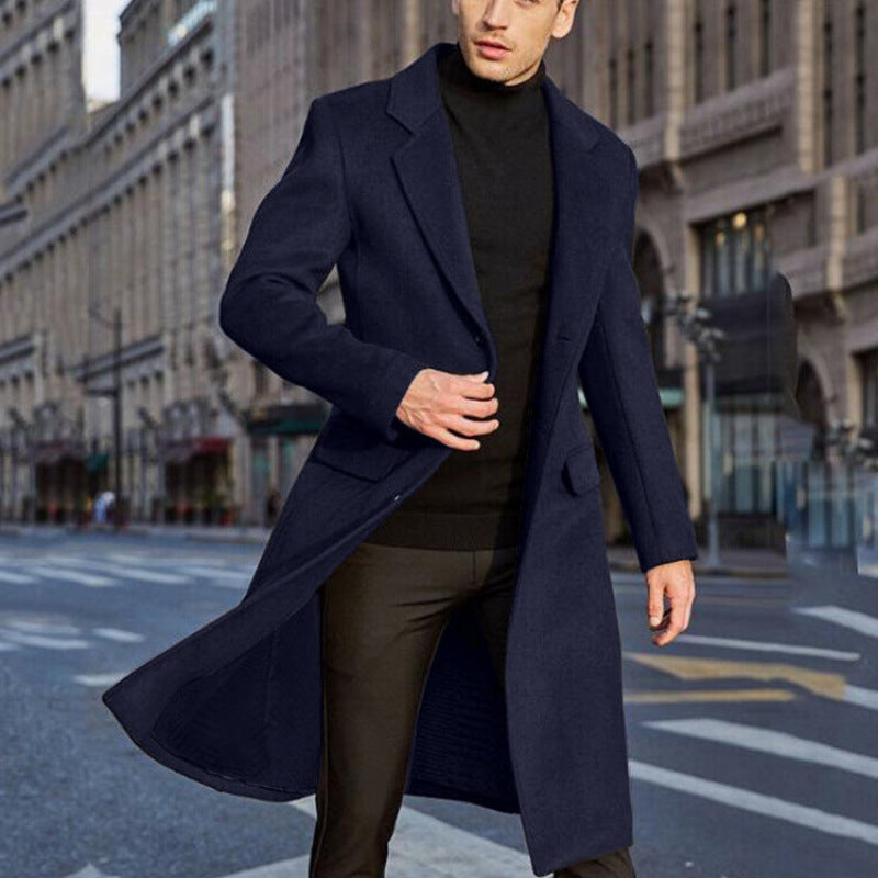 Manteau Long Classique pour Homme – Élégance Urbaine