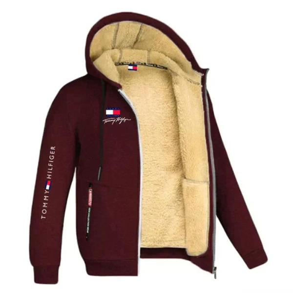 Cárdigan con capucha de piel