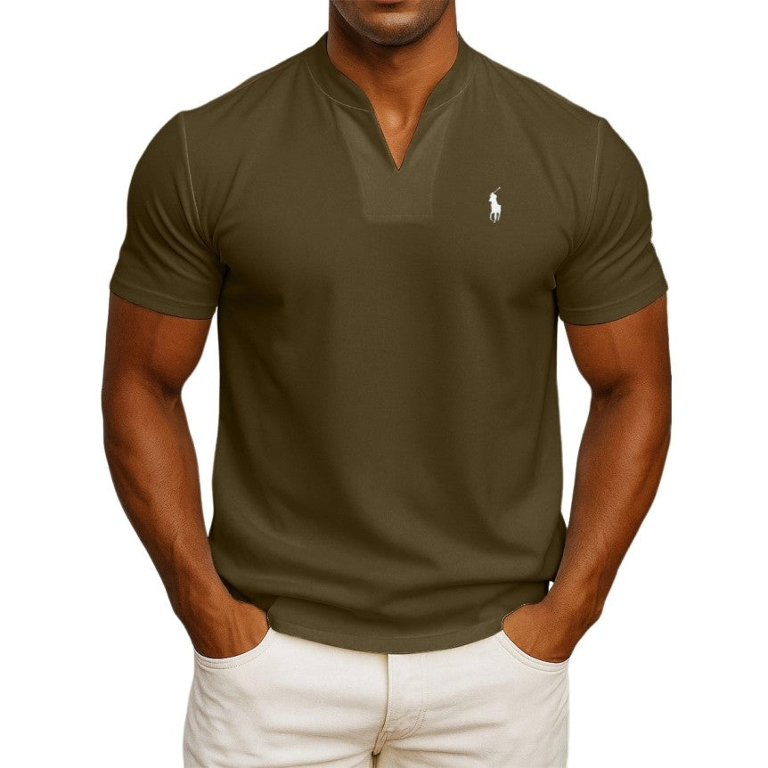 Camiseta RL de estilo casual chic para hombre – Cuello en V